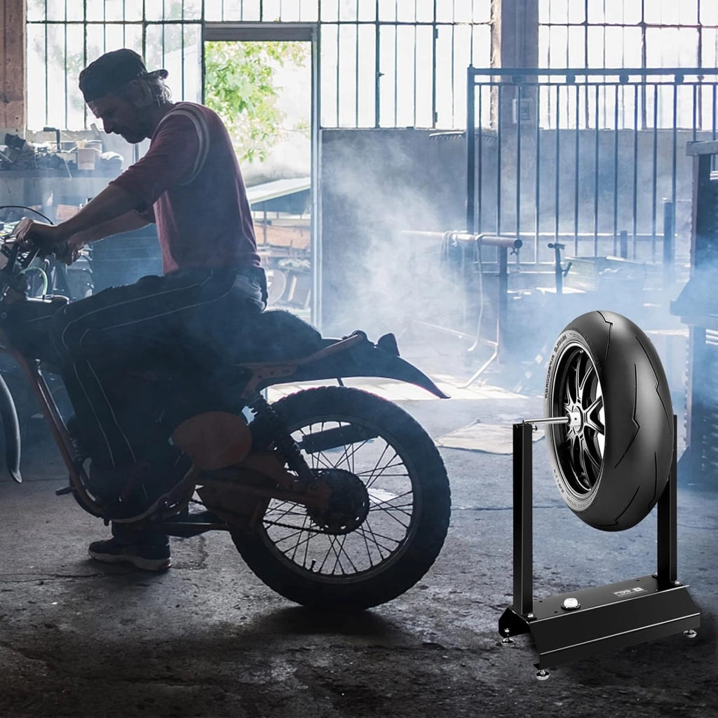 SOARS Equilibratore per moto, bilanciatore con coni di centraggio regolabili, bilanciamento portatile, bilanciatore universale, bilanciamento della ruota, bilanciatore