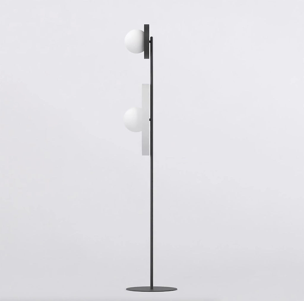 Lampada da terra moderna nero/bianco dischi 2xG9 KISS Emibig