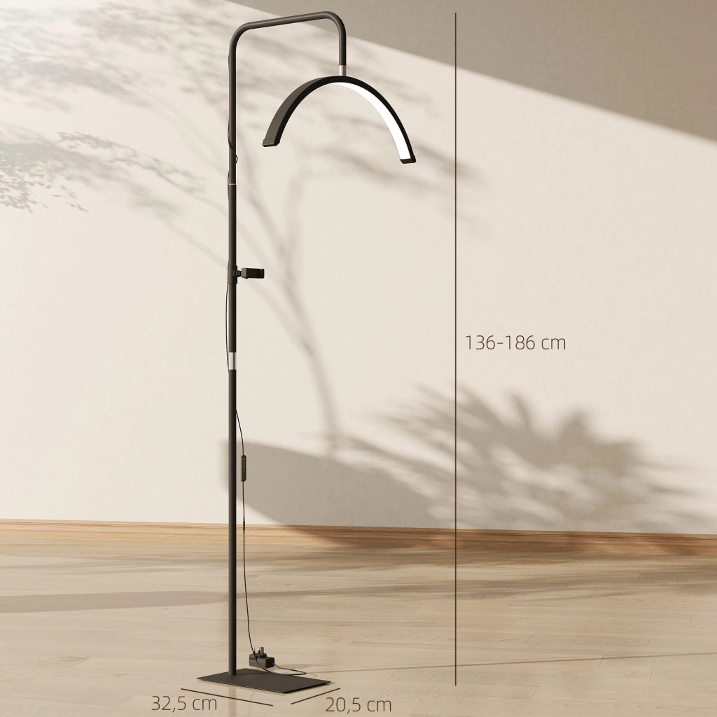 Lampada da terra LED rotativa 350¡ã ¨C Minimal ¨C nero, dimmerabile, 36 W