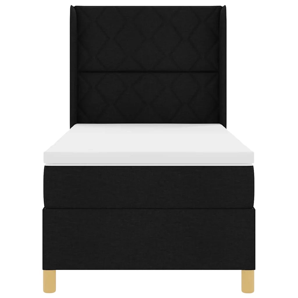 Letto a molle con strisce LED Nero 100 x 200 cm Tessuto 3343744