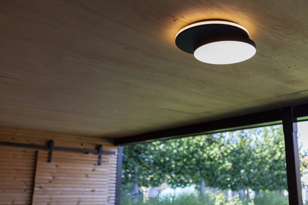 Plafoniera LED esterna Lutec Goleta nera 24,3W IP44