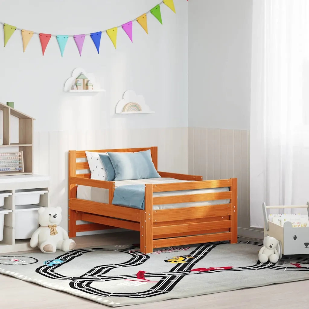 Letto singolo | Letto per adulti | Struttura del letto con testiera Marrone cerato 80 x 200 cm