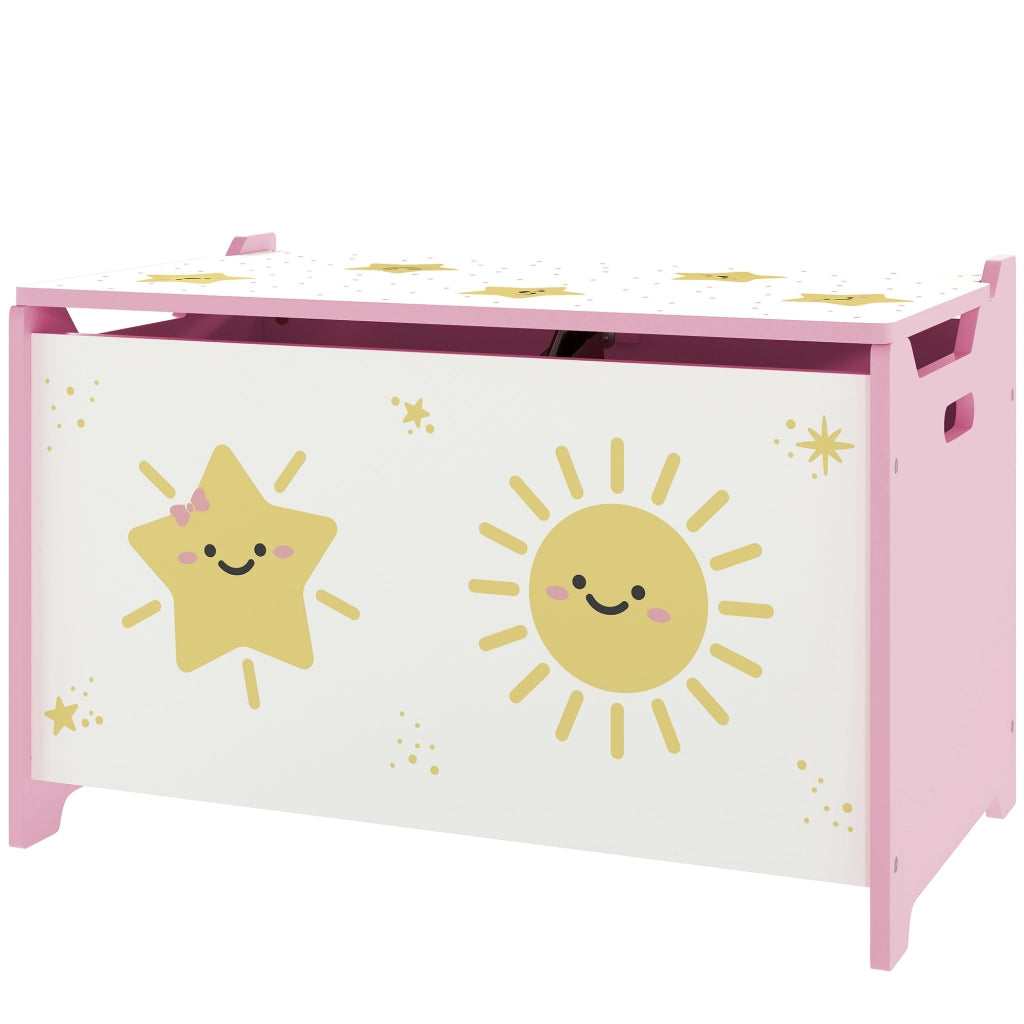 Cassa giocattoli con coperchio ¨C zephmum ¨C 60x37x39 cm rosa