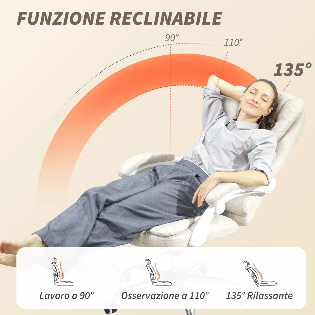 Sedia Massaggiante in Tessuto ¨C Minimal ¨C Crema