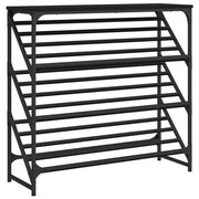 Scarpiera | Mobile per scarpe Nera 90x30x85 cm in Legno Multistrato