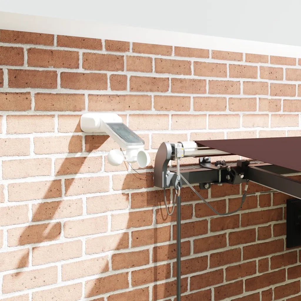 Tenda da Sole Retrattile Automatica con LED Bordò 450x300 cm 3310192