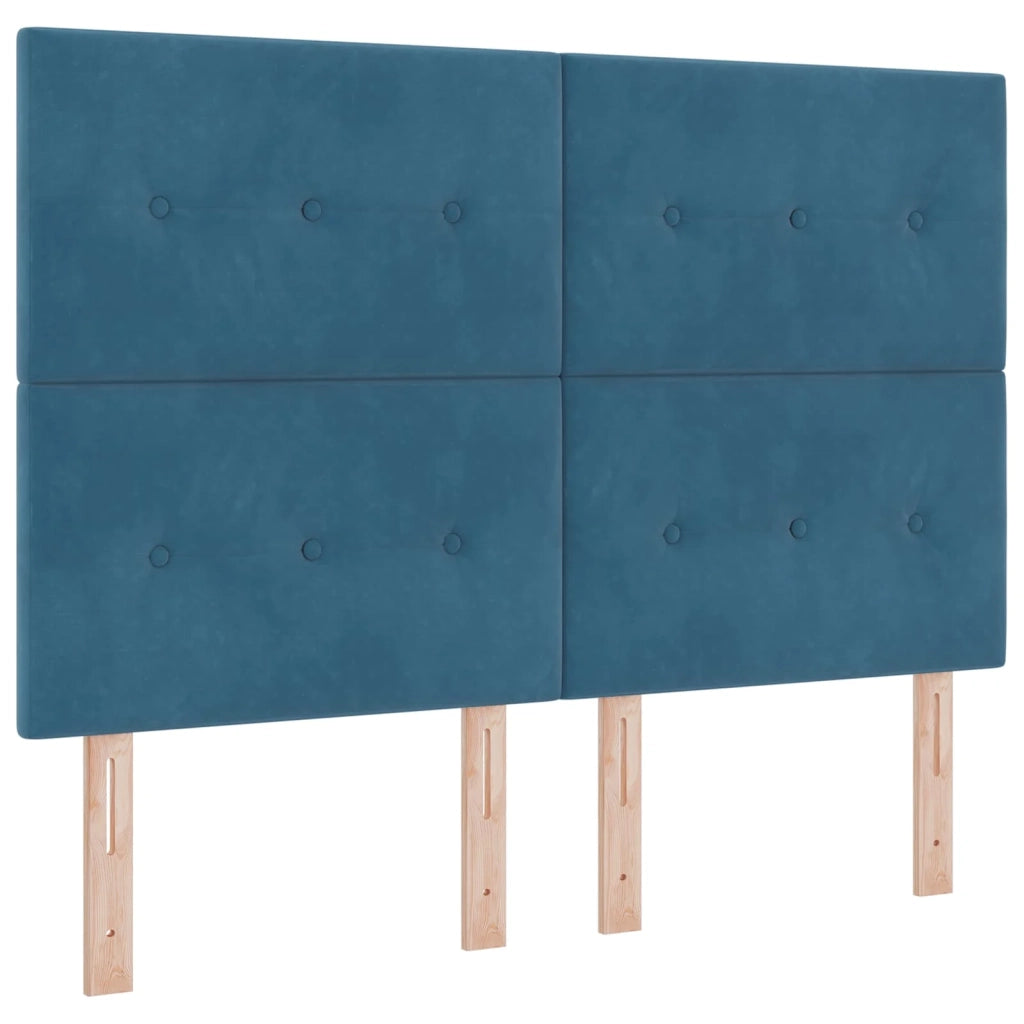Letto box spring con materasso Blu 160 x 200 cm Velluto 3455142