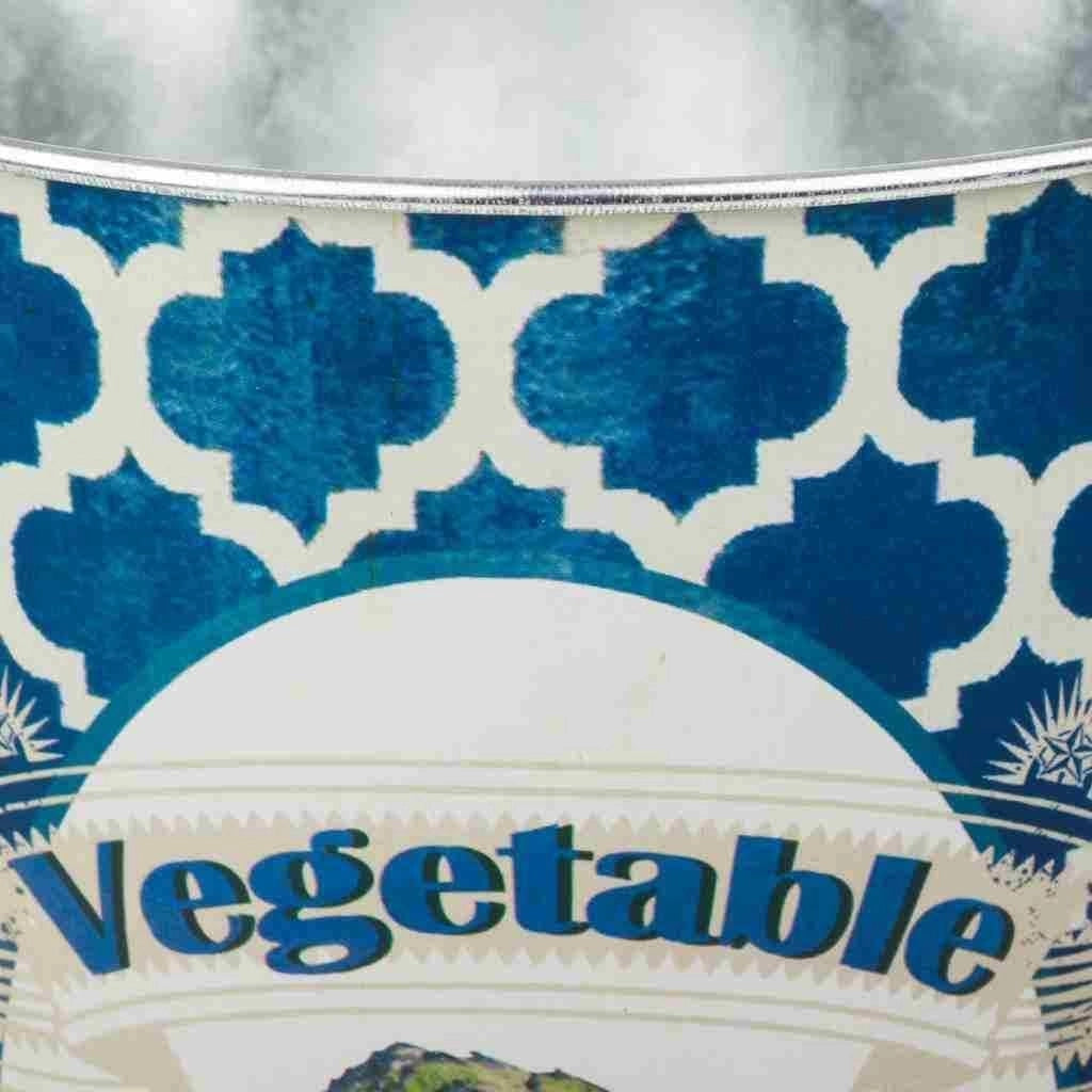 Secchiello decorativo in metallo blu d16x24h