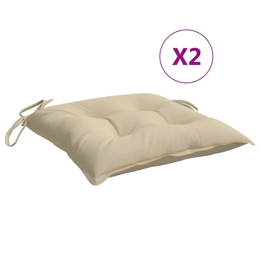 Cuscini per Pallet 2 pz Beige 50x50x7 cm Tessuto Oxford 361516
