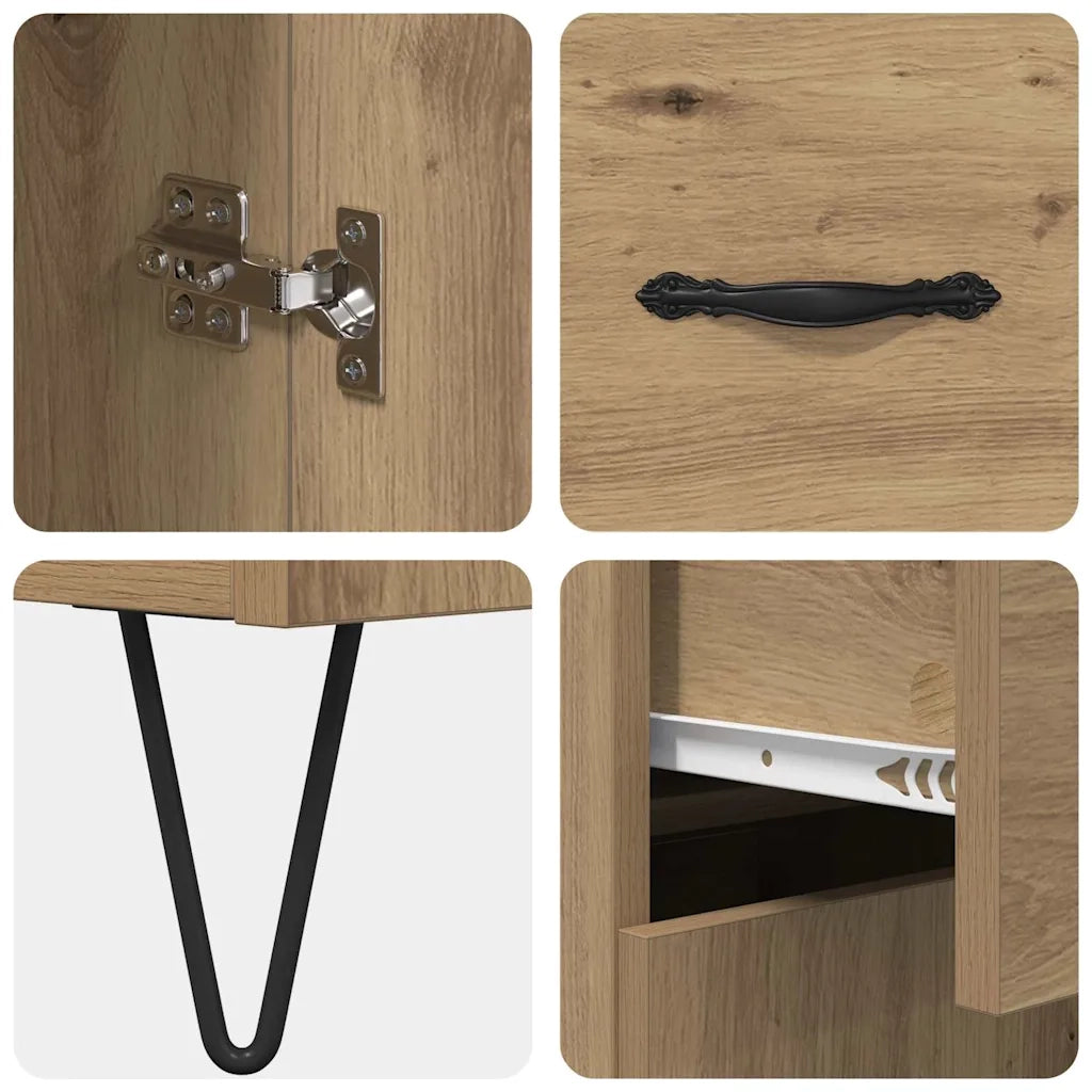 Credenza-Buffet-Armadio da cucina Rovere artigianale 69,5 x 34 x 90 cm Legno multistrato 561919
