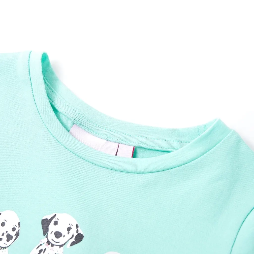 Maglietta da Bambina Menta Chiaro 128