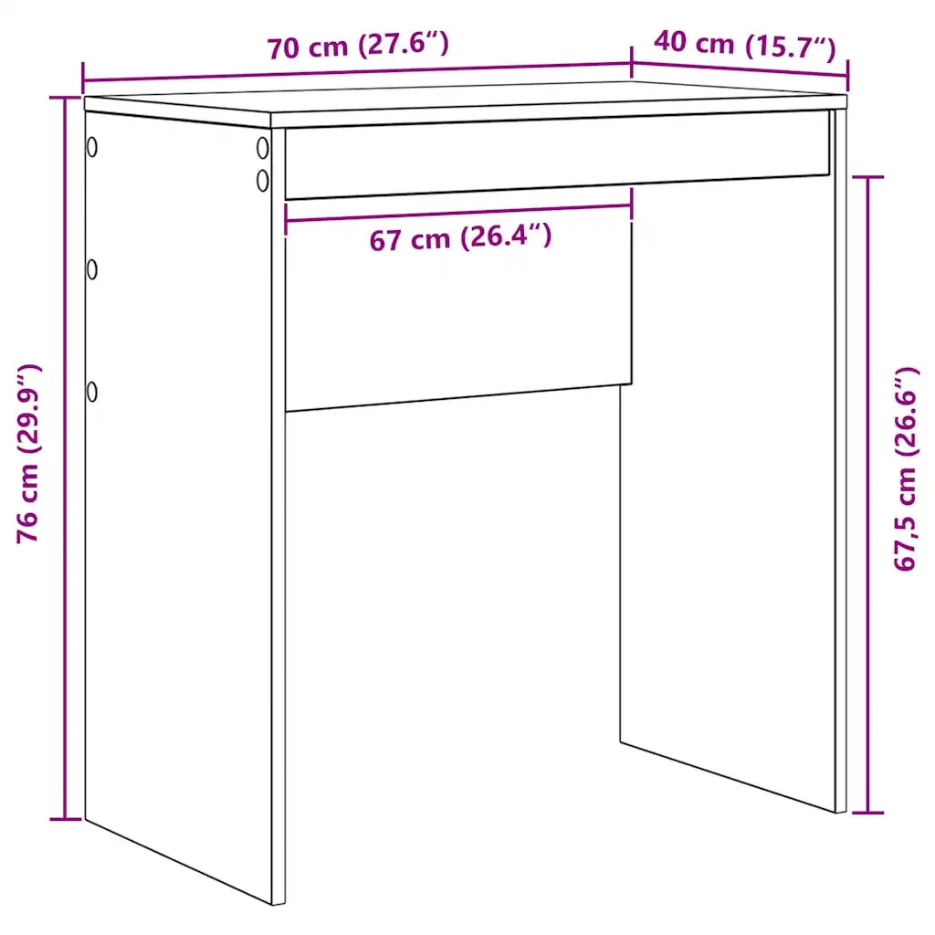Scrivania | Tavolo da Ufficio Rovere Nero 70 x 40 x 76 cm