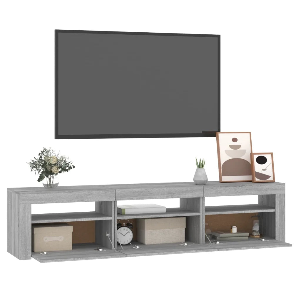 Mobile Porta TV con Luci LED-Mobile per TV-Credenza TV Grigio Sonoma 180x35x40 cm