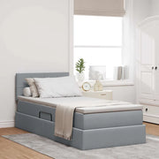 Letto con contenitore e materasso Grigio chiaro 100 x 200 cm