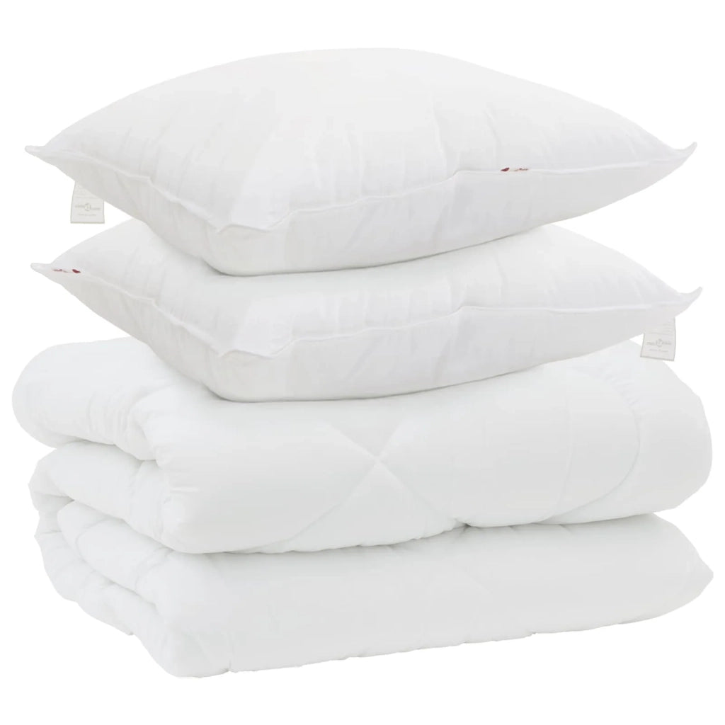Piumone | Duvet Invernale con cuscino 3 pz Bianco Microfibra