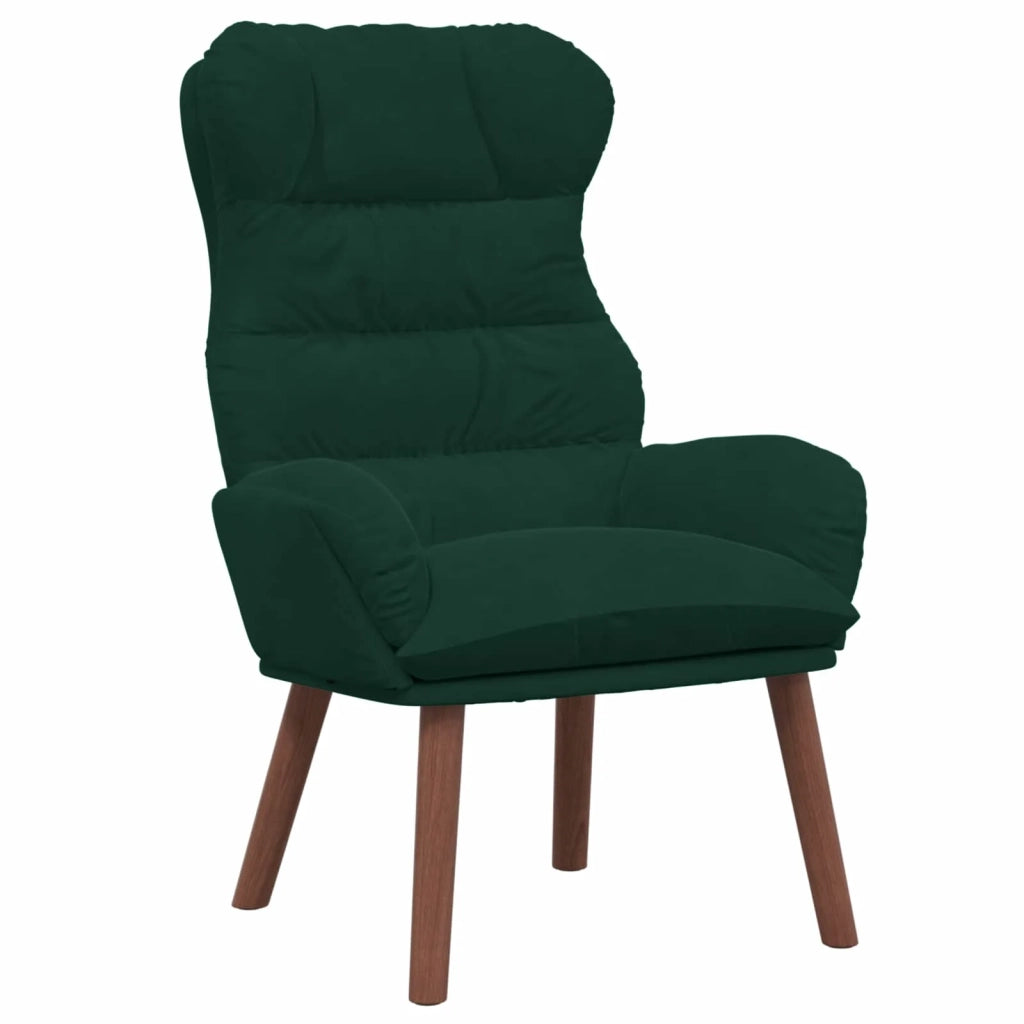 Poltrona | Sedia Relax Verde Scuro 69 x 74 x 93 cm Velluto