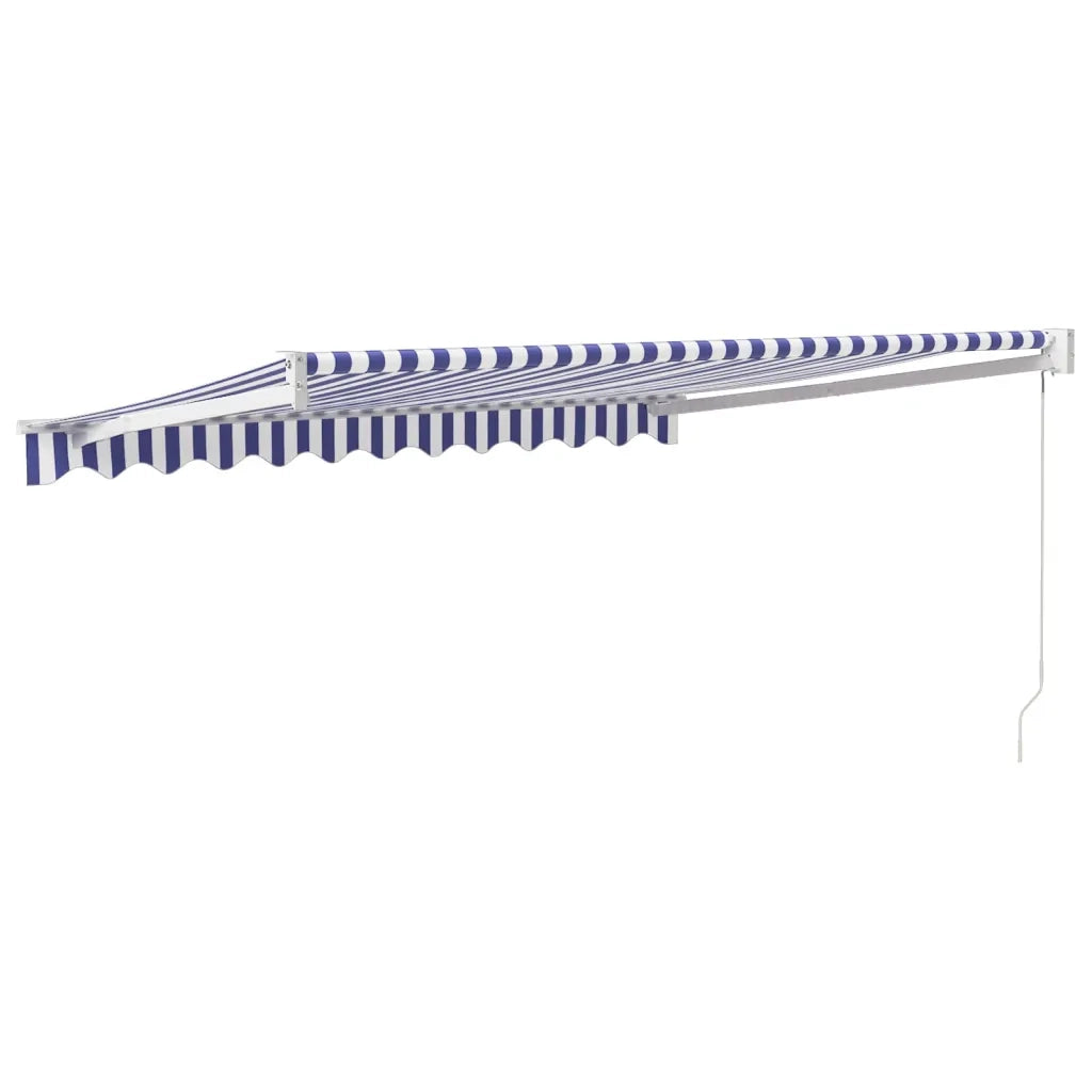 Tenda Sole | Tenda parasole Retrattile Blu e Bianca 3x2,5 m Tessuto e Alluminio