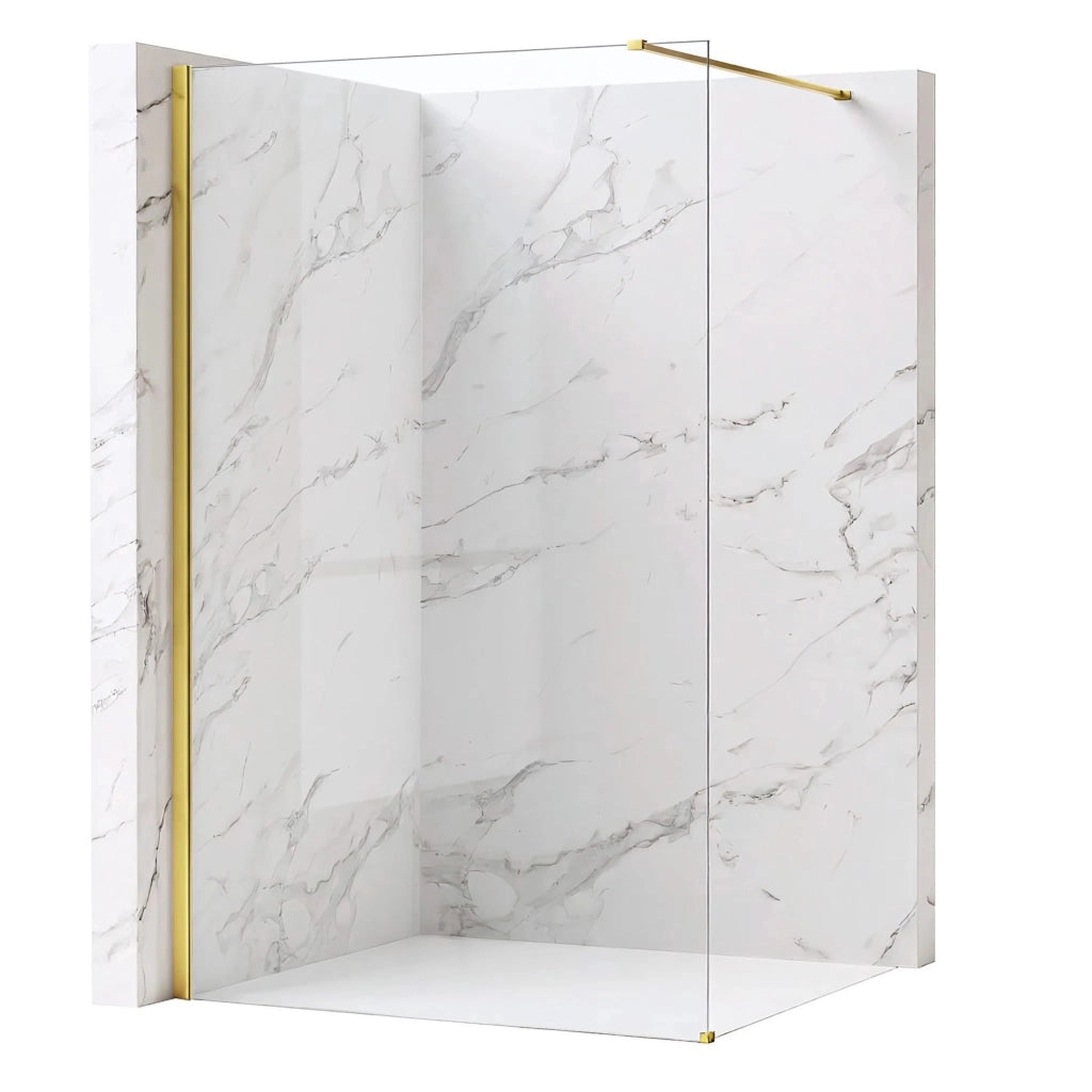 Parete Doccia Rea Flexi Transparent / Gold 100