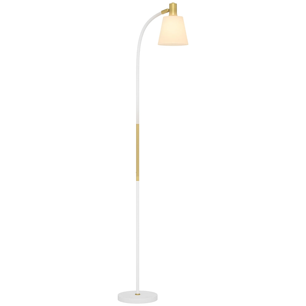 Lampada da Terra LED Regolabile ¨C Xylo ¨C Bianco e Oro 49x21x127-160 cm
