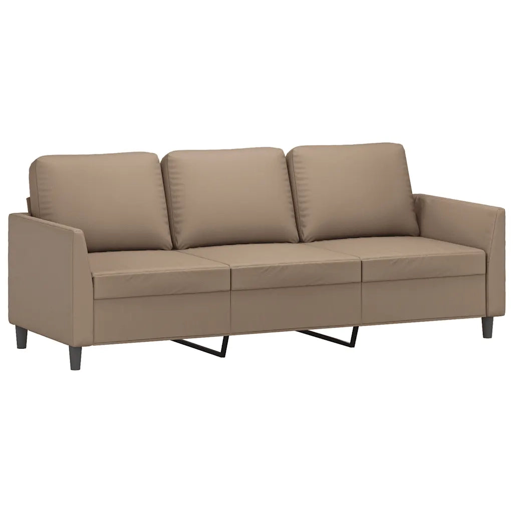 Divano a 3 Posti-Sofa 3 Posti Cappuccino 180 cm in Similpelle 661950