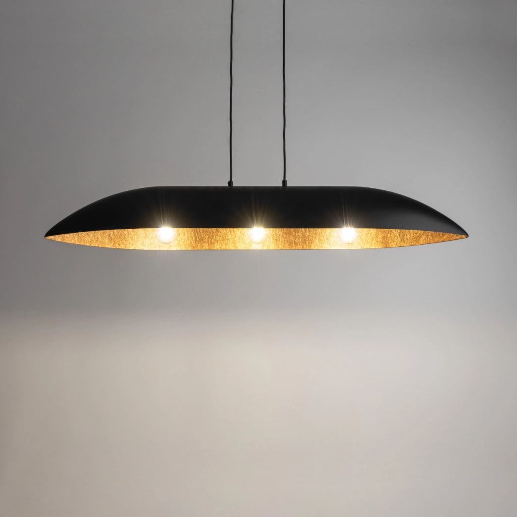 Lampada a sospensione Gondola nero/rame 3 luci E27 Sigma