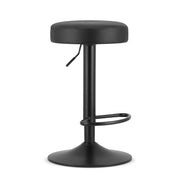 Sgabello da bar ROJST in ecopelle nera con base nera