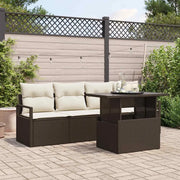 Set Divano da Giardino 5 pcs Marrone Poly Rattan 3357461