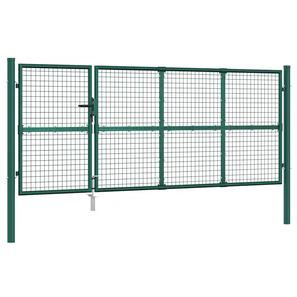 Cancello da Giardino in Rete Verde 350x175 cm Acciaio Zincato
