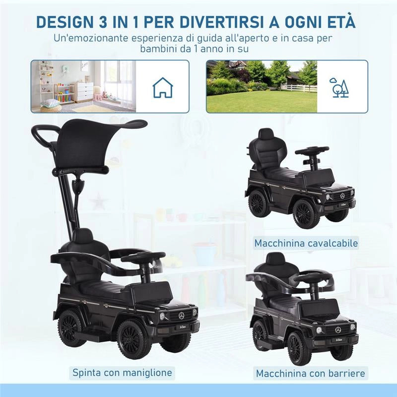 MACCHINA A SPINTA MODELLO MERCEDES-BENZ G350 PER BAMBINI NERO