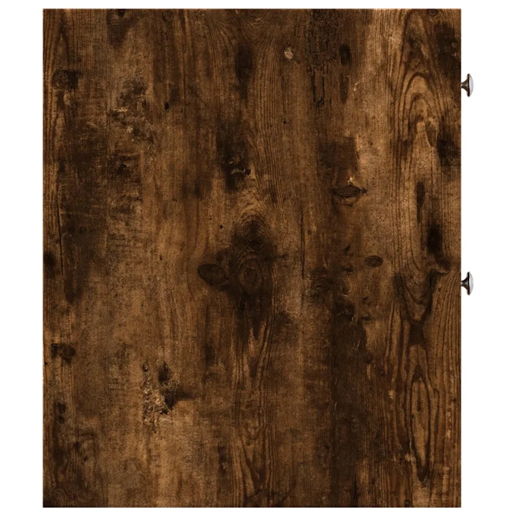 Armadietto da Bagno | Armadio da bagno Stretto con Ruote Rovere Fumo in Truciolato