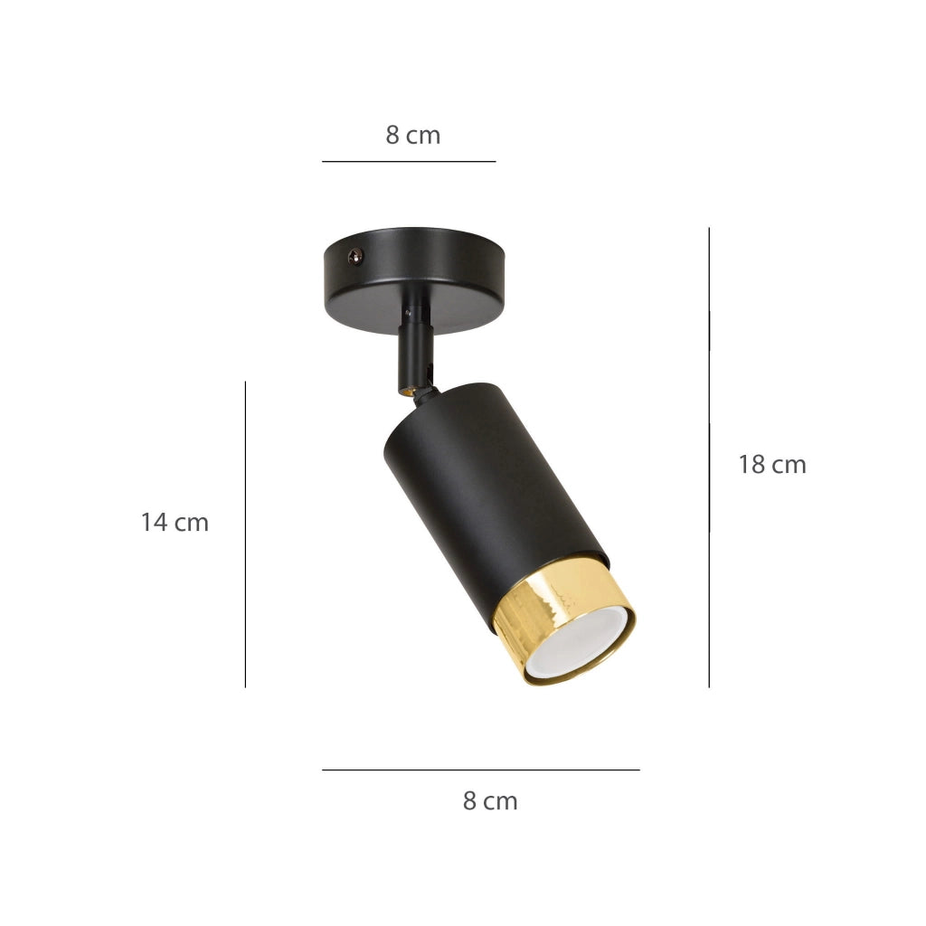Spot da soffitto Emibig Hiro metallo nero/oro 1xGU10
