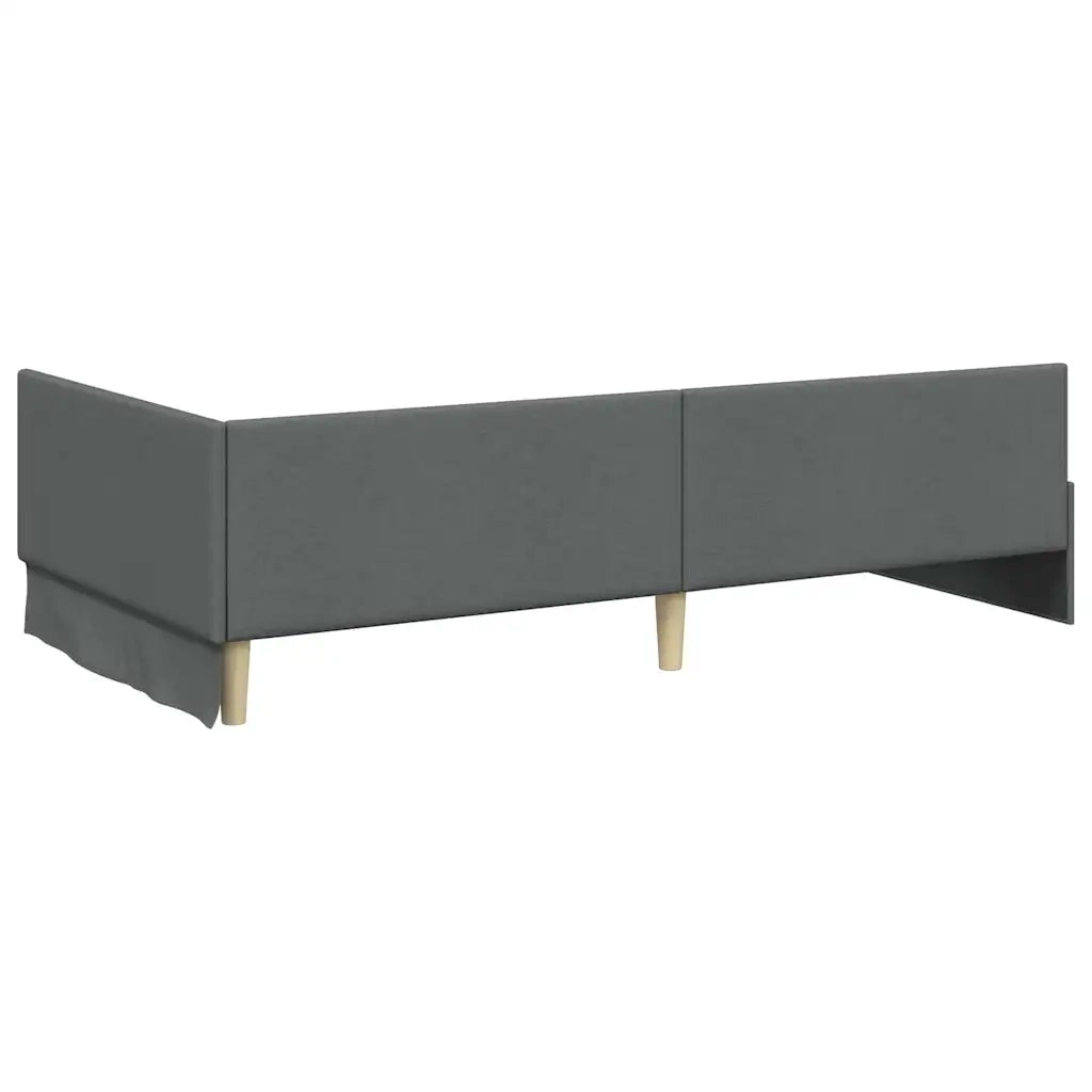 Cornice del letto ad angolo Grigio scuro 90 cm x 190 cm Tessuto 42016036