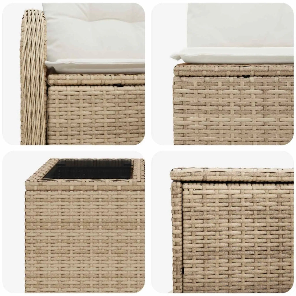Set di divani 6 pz Beige e Bianco Crema 3447144