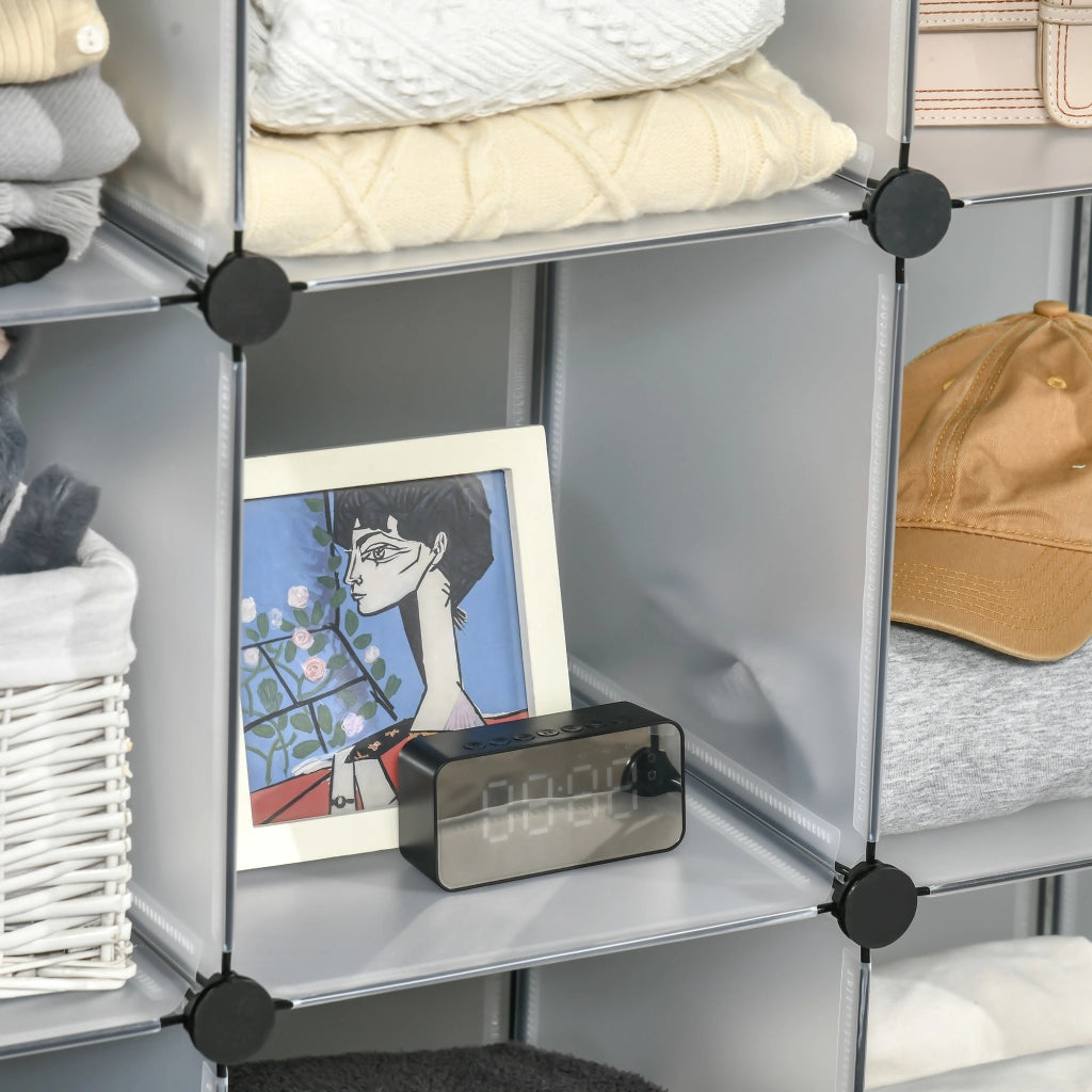 Sistema scaffali modulare con 16 cubi ¨C Minimal ¨C Nero e bianco 80x30x24 cm