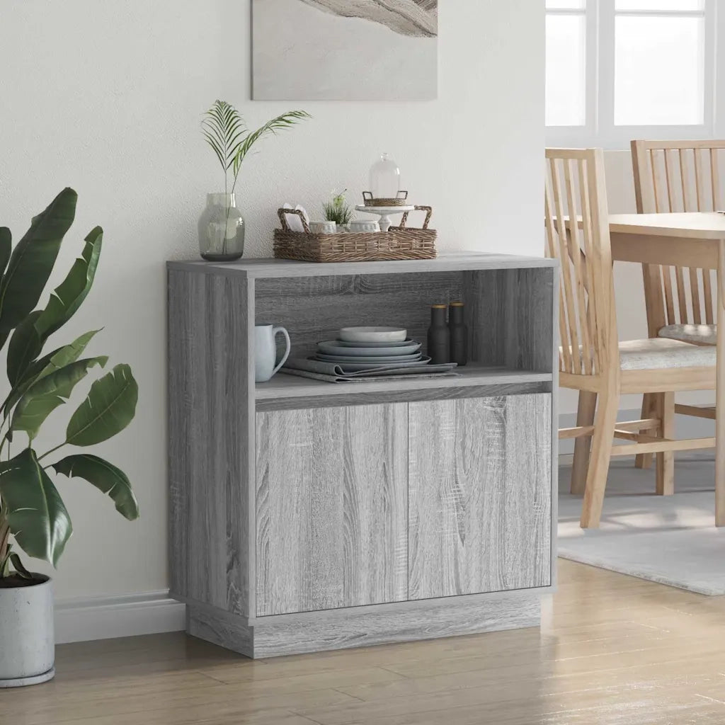 Madia LED Grigio Sonoma 71 x 34,5 x 75 cm Legno multistrato 869655