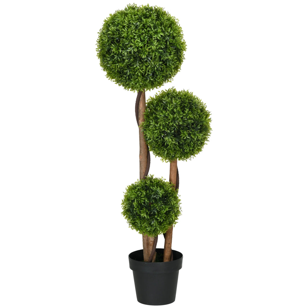 Buxus artificiale grande 110cm con 3 sfere ¨C zephmum ¨C verde UV resistente per giardino esterno