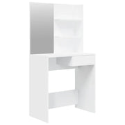 Toeletta con Specchio-Com¨°-Tavolo da trucco Bianco 74,5x40x141 cm