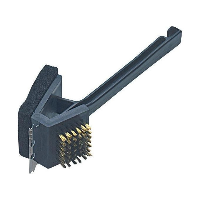 Campingaz 2000032608 Spazzola Pulizia 3 in 1 per Barbecue Setole in Ottone Spugnetta Abrasiva Raschietto in Metallo colore Nero