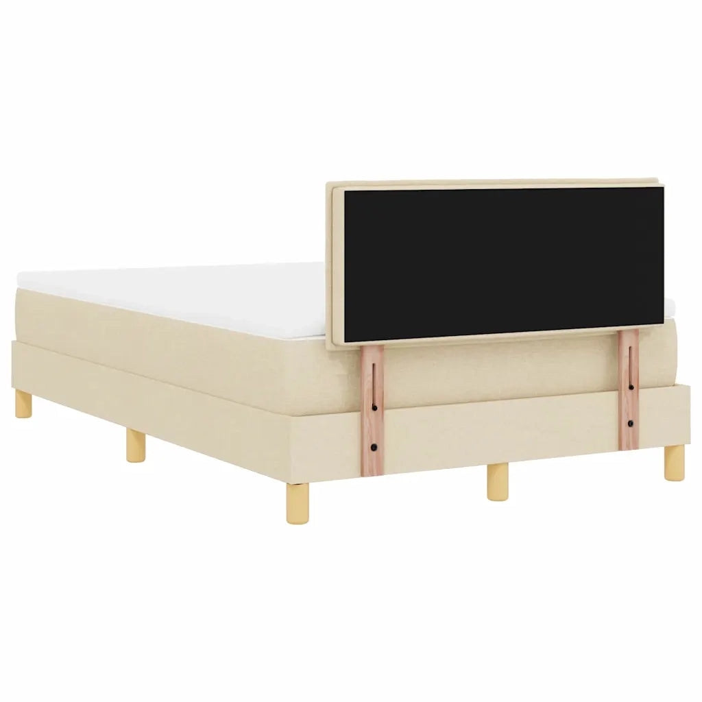 Letto a molle con cuscino Crema 120 x 200 cm Tessuto 3338837
