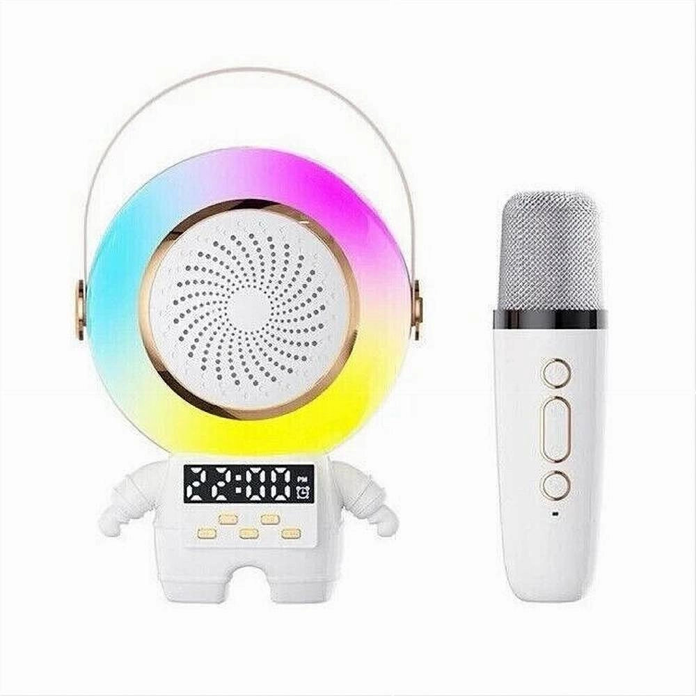 Trade Shop - Cassa Speaker Wireless Bluetooth Portatile Con Microfono Karaoke Sveglia Rgb -