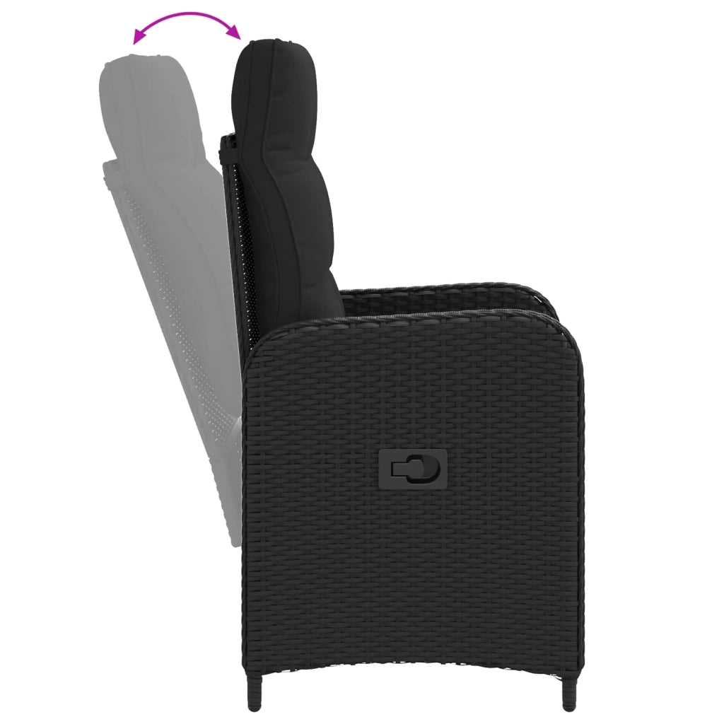 Set Lounge da Giardino 2 pz Nero 3422352