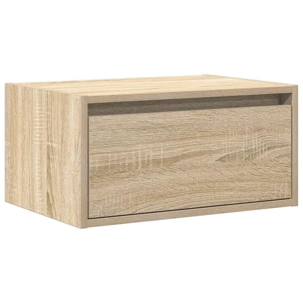 Comodino a Parete con luci LED Rovere Sonoma 860215
