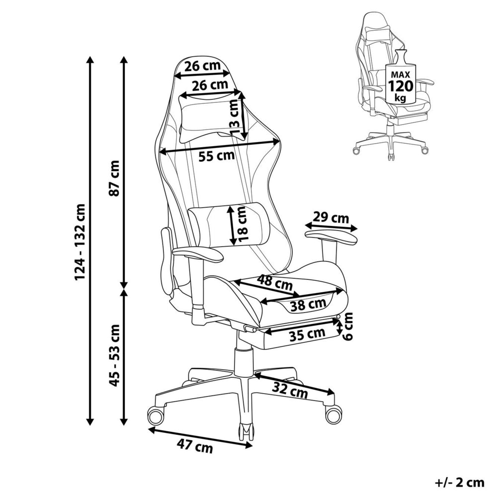 Sedia da gaming Nero Rosa Ecopelle 126 - 136 cm Braccioli Girevoli Regolabili e Poggiapiedi Regolabili in Altezza Moderna