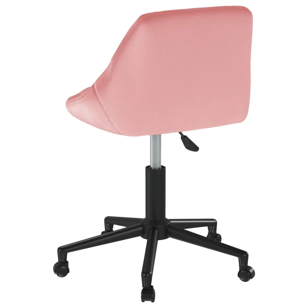 Sedia da Pranzo Girevole Rosa in Velluto 3089037