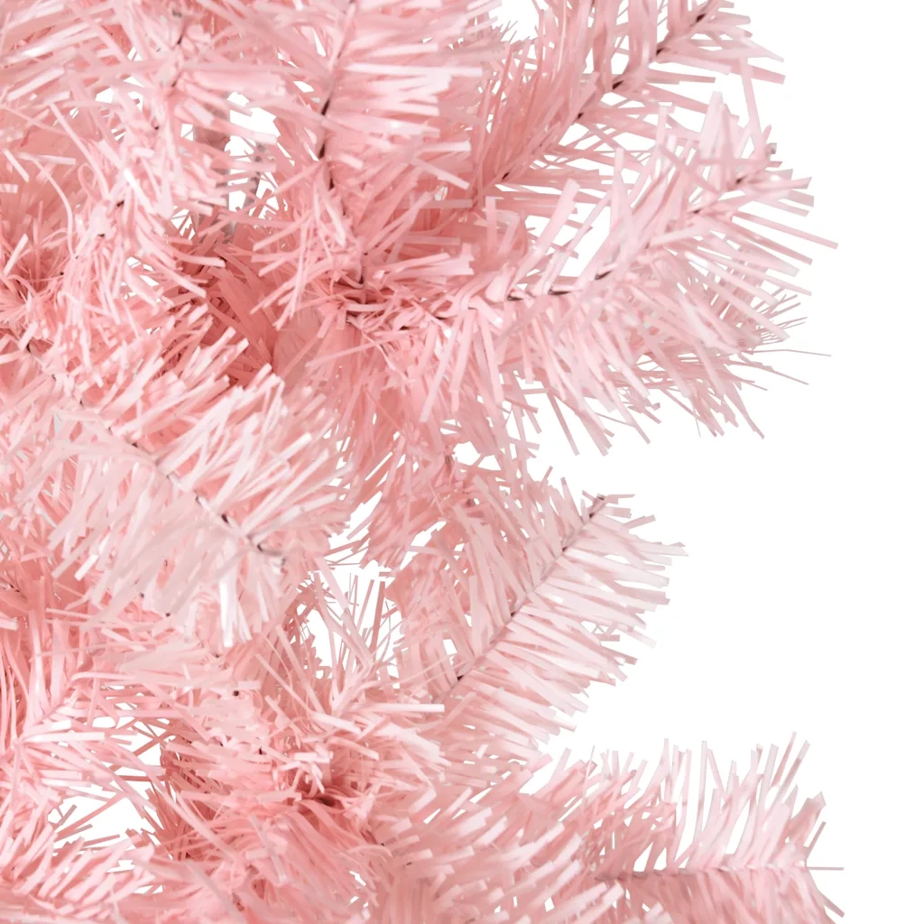 Albero Natale | Decorazioni natalizie Artificiale Sottile a Met¨¤ e Supporto Rosa 120 cm