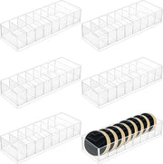 Organizzatore di trucco con caricatore e 8 contenitori - Deposito in acrilico trasparente - 25 x 85 x 47 cm - Organizzatore per tavolo di trucco - Per bagno, camera da letto, ufficio