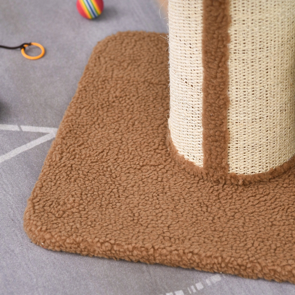 Tiragraffi per gatti con 2 piattaforme e cuscino marrone chiaro ¨C Minimal ¨C marrone chiaro