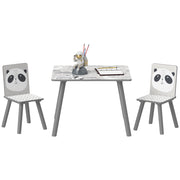 Set 2 Sedie e Tavolo Bambini ¨C Minimal ¨C Grigio e Bianco