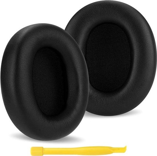 Accessori per cuffie over-ear - Orecchini sostitutivi - Compatibili - Pelle proteica - Orecchini - Nero - Modello 2