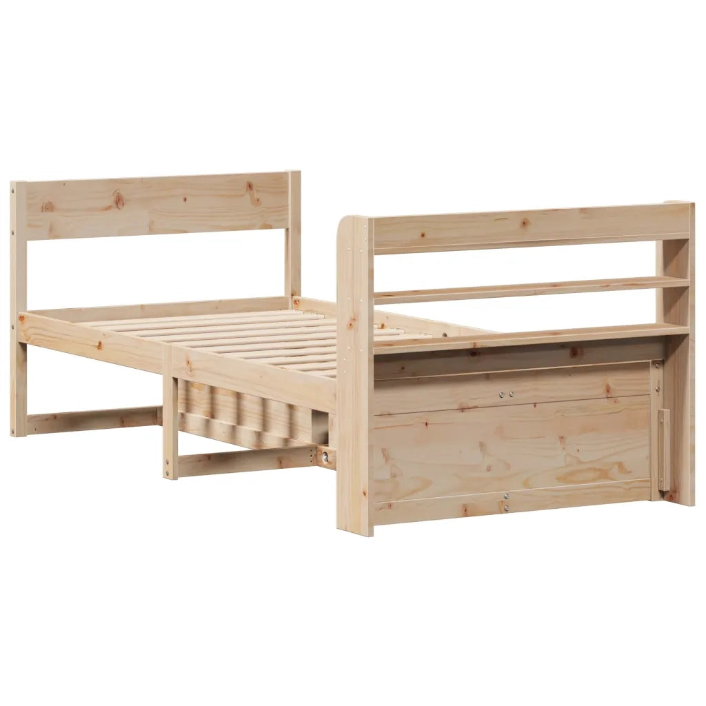 Letto senza Materasso-Struttura Letto 75x190 cm in Legno Massello Pino 870214
